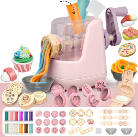 Jucarii - Kit pentru modelarea plastilinei - Atelier de paste - Set din 29 piese si 12 culori de plastilina