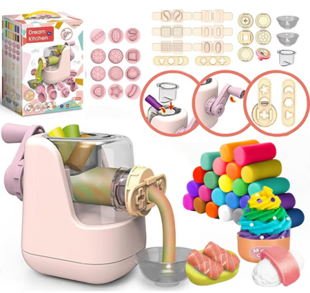 Kit pentru modelarea plastilinei - Atelier de paste - Set din 29 piese si 12 culori de plastilina [4]