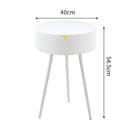 Masuta de cafea, diametru 40, cu spatiu depozitare, culoare alb [6]