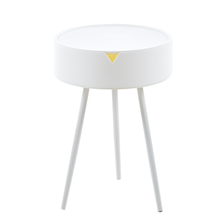 Masuta de cafea, diametru 40, cu spatiu depozitare, culoare alb [4]