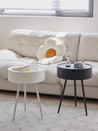 Masuta de cafea, diametru 40, cu spatiu depozitare, culoare negru [3]