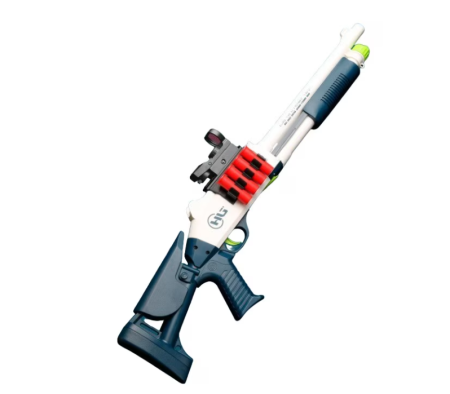 Jucarii - Pusca de jucarie Tip Shotgun – 20 Gloante din spuma moale, Safe & Fun, 75 cm