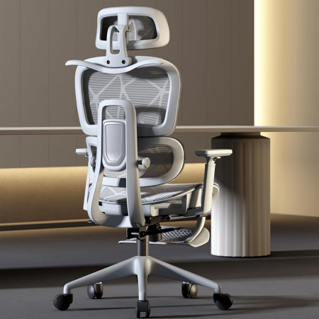 Scaune - Scaun Ergonomic Office Profesional– Suport Lombar Reglabil, Headrest Ajustabil, Brațe 3D, Rotativ 360°, Birou / Computer / Home Office