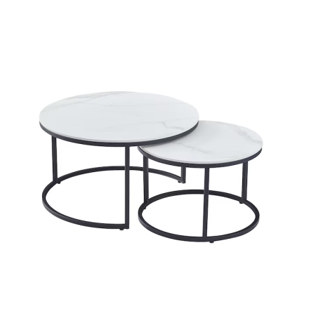 Produse - Set masute cafea, 68 x 48 cm / 48 x 40 cm, culoare alb