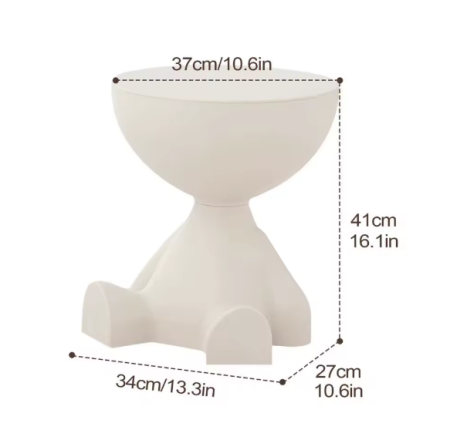 Taburet / Masuta / Statueta pentru marginea canapelei – masuta moderna, ornament decorativ pentru casa 41x37 - ursulet crem [7]