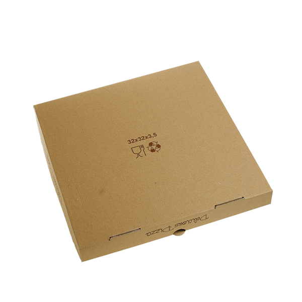 Cutii Pizza 320×320×35 mm “HOT PIZZA” – Carton Kraft Color, 100 buc/pachet [2]