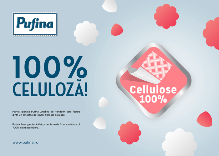 Hârtie Igienică Pufina Rose Garden 3 Straturi 140 Foi 8 Role / Set [3]