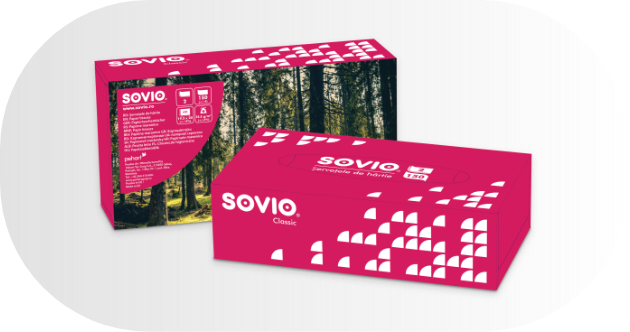 Șervețele faciale Sovio, 2 straturi, foldate – 150 buc [3]
