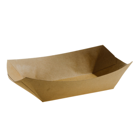 Cutii pentru meniuri din Carton - Bărcuțe 800 cc carton kraft, 220×155 mm – 250 buc/set