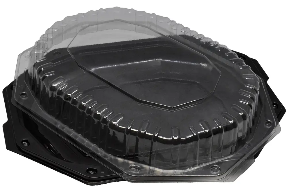 HoReCa - Capac Transparent pentru Platou Negru 35 cm – 10 Buc/Set