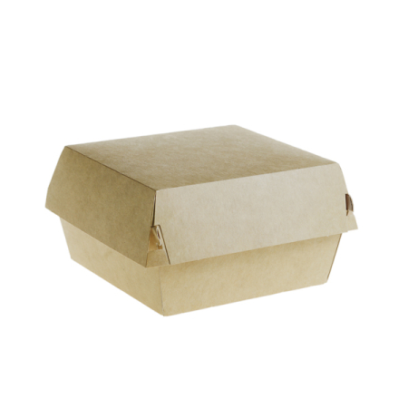 Cutii hamburger medii din carton, color/kraft, 125×111 mm, 100 buc/set [1]