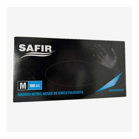 Manusi - Mănuși nitril negre SAFIR – 100 buc/set