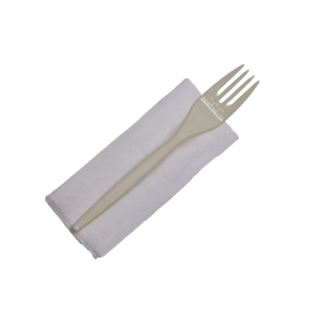 Tacamuri - Set tacâm furculiță + șervețel (FS)alb 167 mm FS – 100 buc