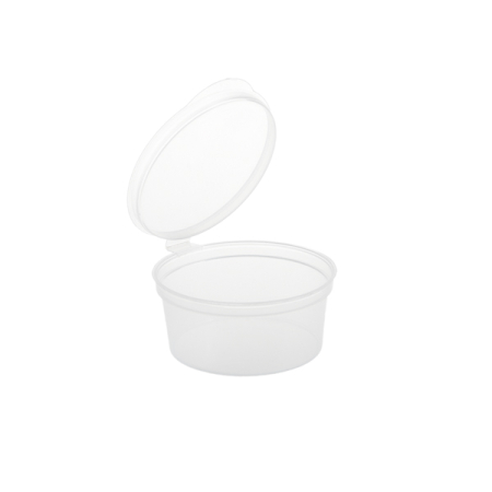 Sosiere rotunde cu capac atașat PP transparent 70 ml – 50 buc/set, [1]