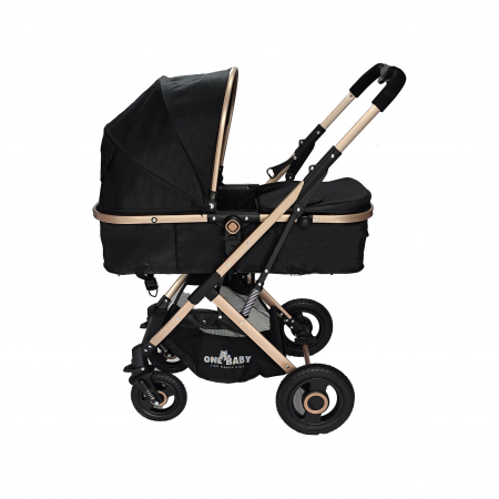 Carucioare Copii - Carucior OneBaby Negru 2 in 1