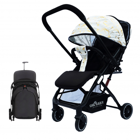 Carucioare Copii - Carucior OneBaby Sport Alb/Negru