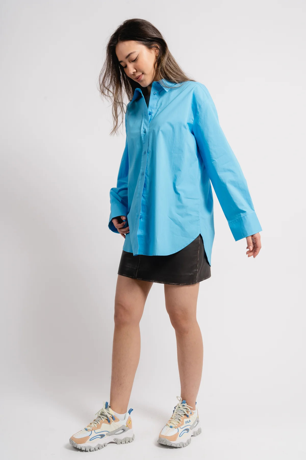 Cămașă damă oversized albastră [3]