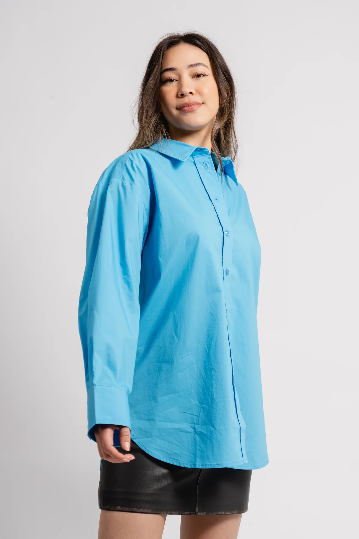 Cămașă damă oversized albastră [5]