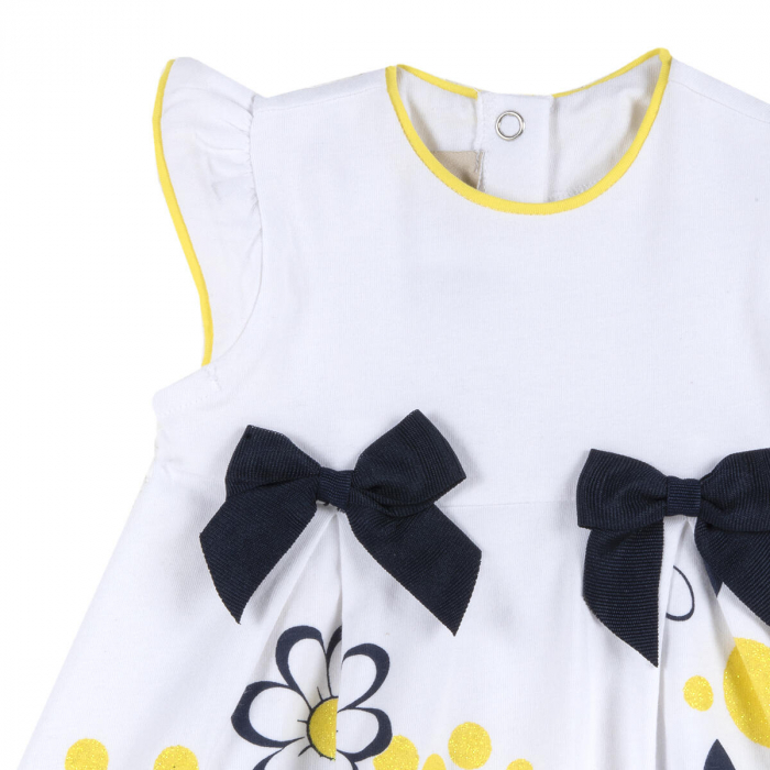 Rochie Chicco albă cu imprimeu galben [2]