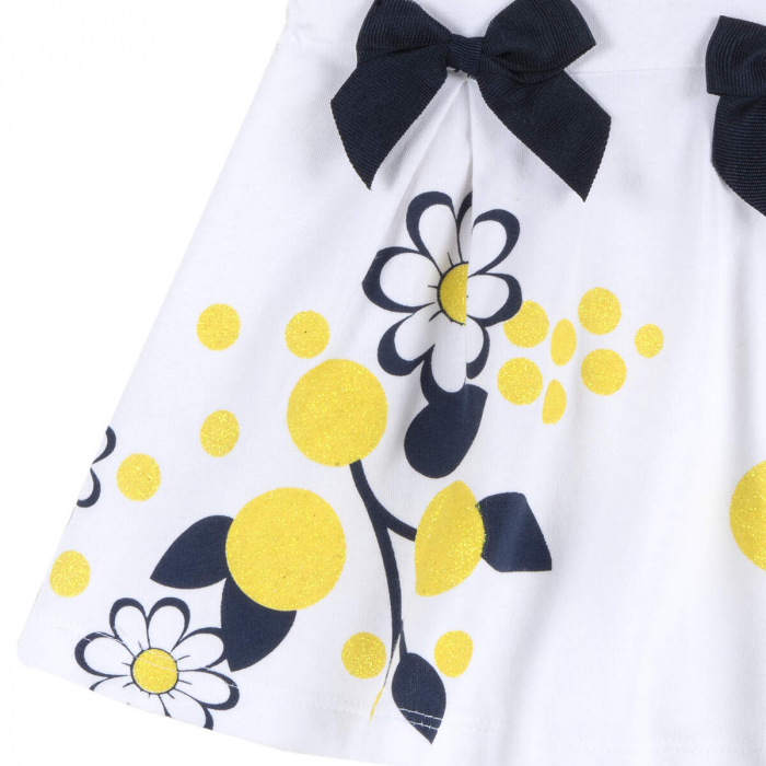 Rochie Chicco albă cu imprimeu galben [3]