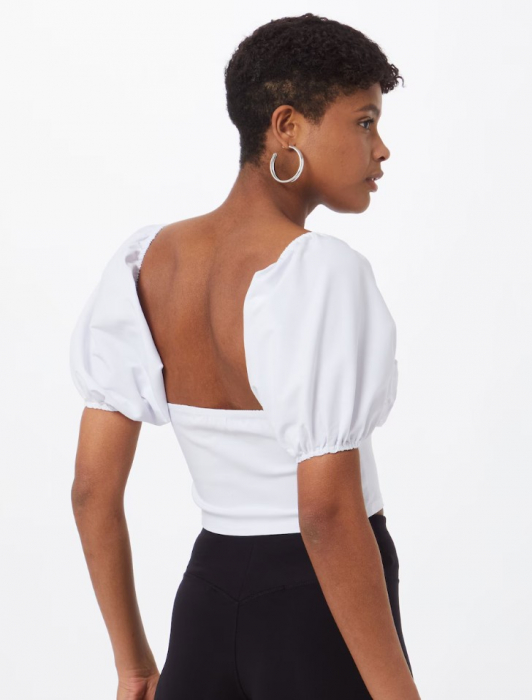 Bluza albă crop cu umeri bufanți [3]