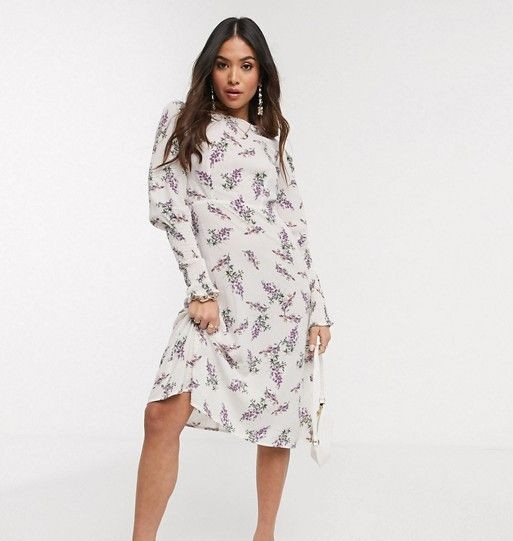 Rochie Midi Florală cu Mâneci [2]