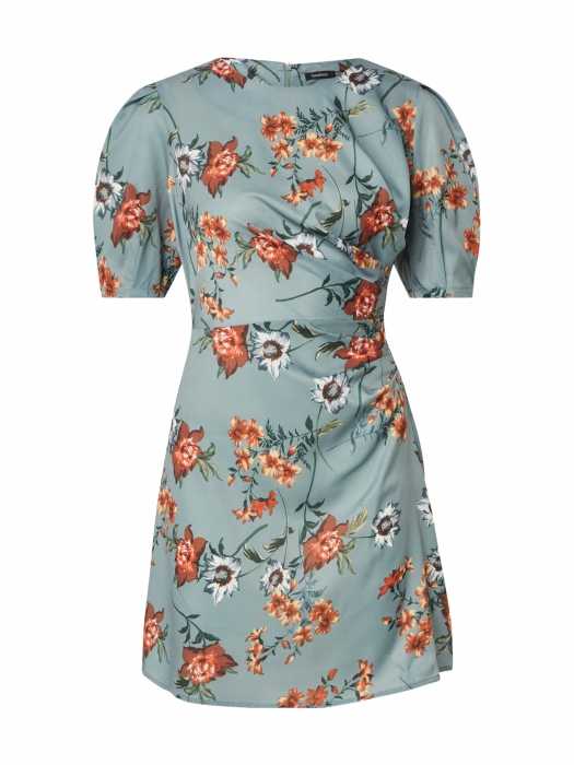 Rochie Mini Satinată Florală [1]