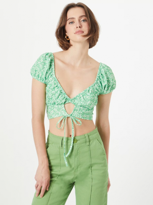 Bluză cropped cu imprimeu floral [2]