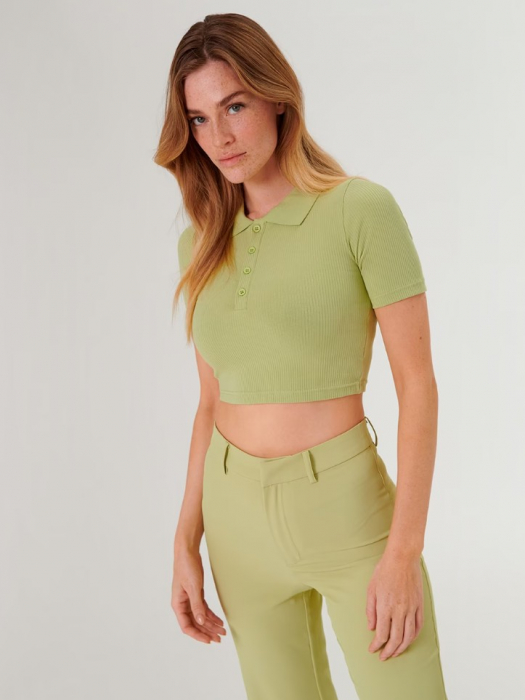 Tricou cropped verde Josefin [2]