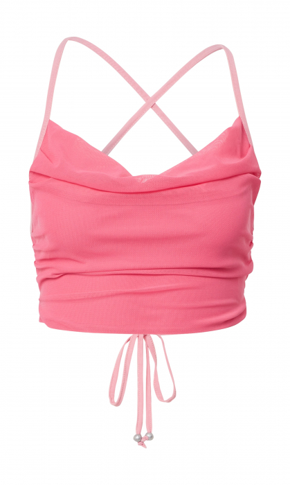 Top cropped cu bretele încrucișate roz VIERVIER Joselyn – One Shop Brands [1]