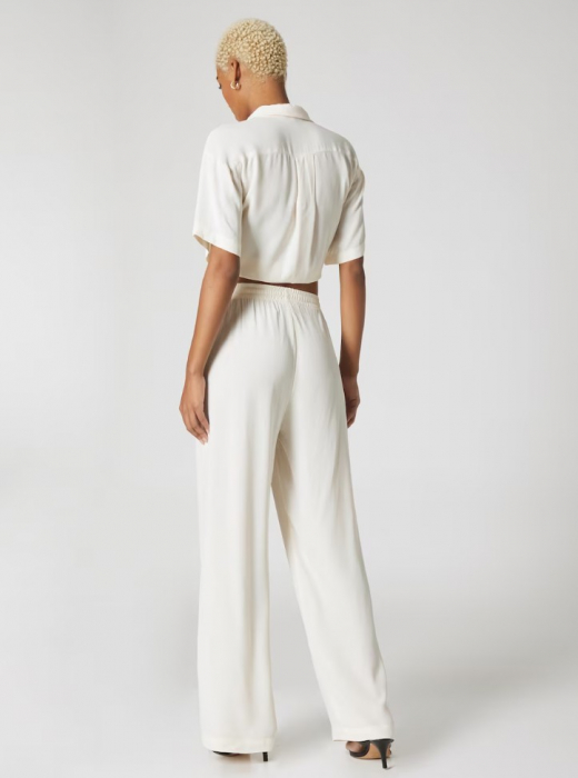Pantaloni Leila crem wide-leg [3]