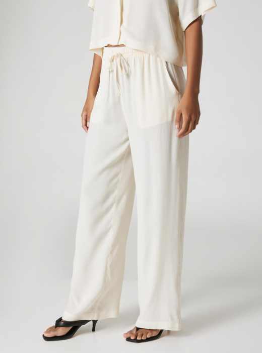 Pantaloni Leila crem wide-leg [2]