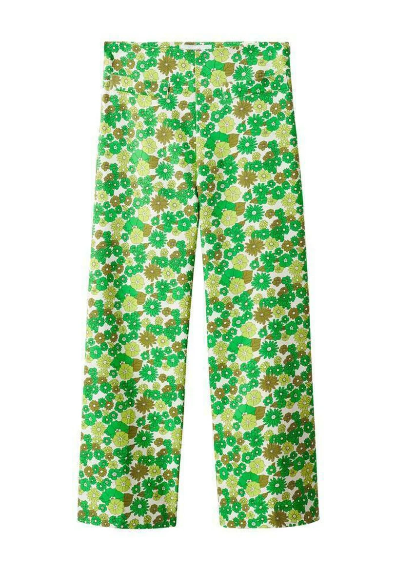 Pantaloni Mango verzi cu imprimeu floral [2]