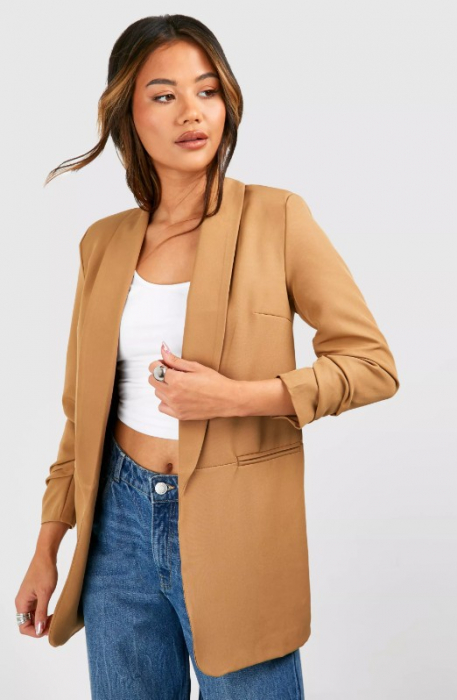 Blazer camel cu mâneci bufante [1]