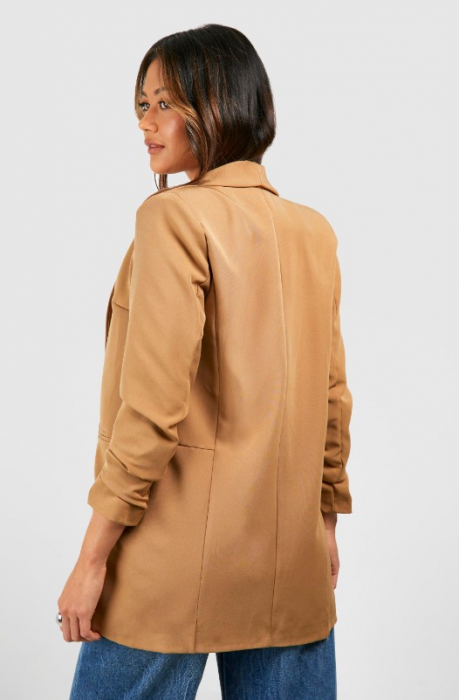 Blazer camel cu mâneci bufante [3]