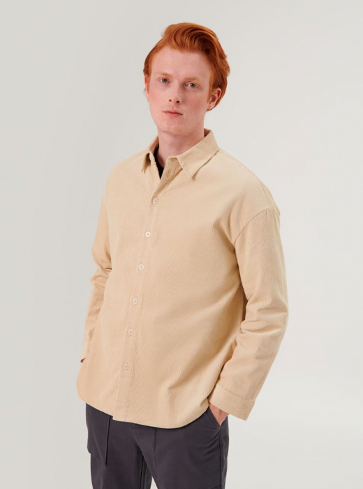 Cămașă oversized unisex bej [4]
