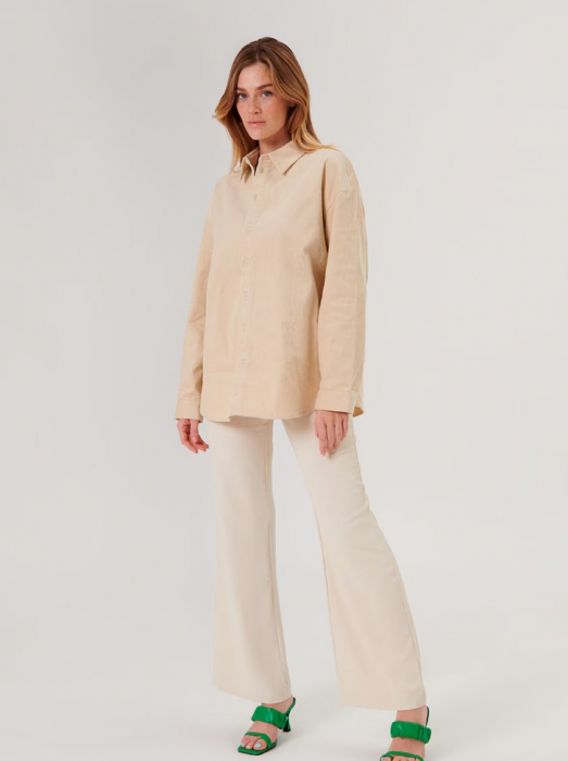 Cămașă oversized unisex bej [7]