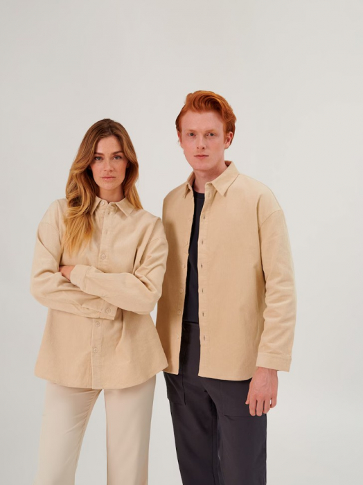 Cămașă oversized unisex bej [2]