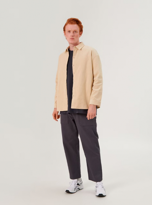 Cămașă oversized unisex bej [8]