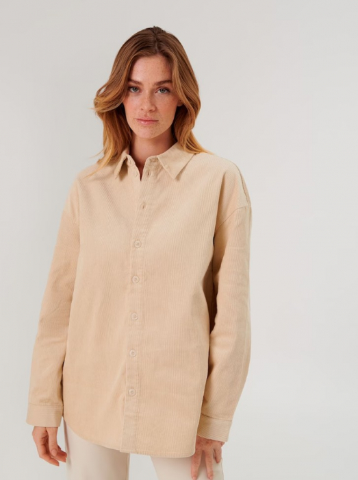 Cămașă oversized unisex bej [3]