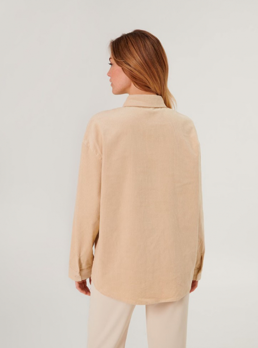 Cămașă oversized unisex bej [6]