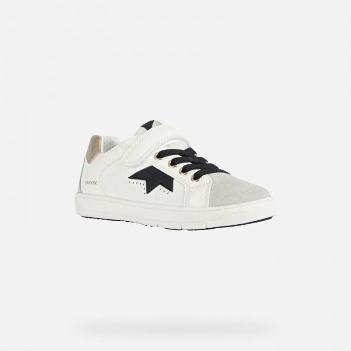 Sneakers fete Geox J Silenex G.A alb/platină – stil și confort pentru activitățile zilnice [1]