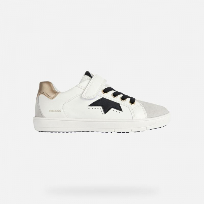 Sneakers fete Geox J Silenex G.A alb/platină – stil și confort pentru activitățile zilnice [2]