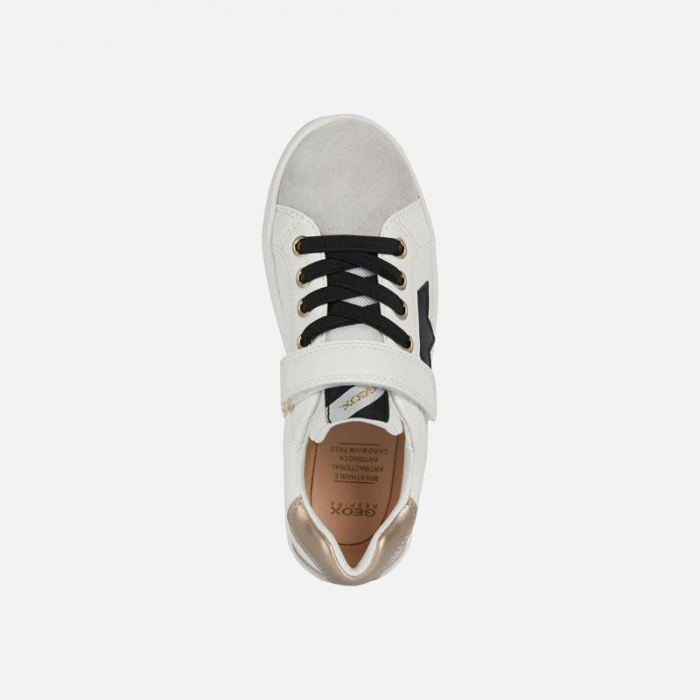 Sneakers fete Geox J Silenex G.A alb/platină – stil și confort pentru activitățile zilnice [4]