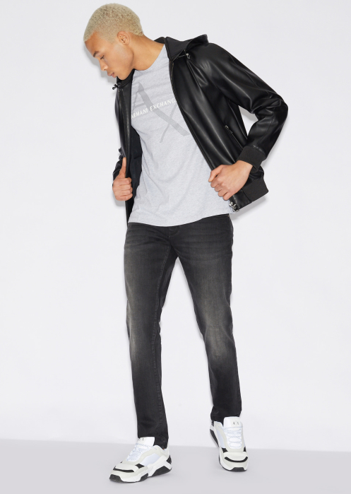 Tricou bărbați Armani Exchange bumbac gri [4]