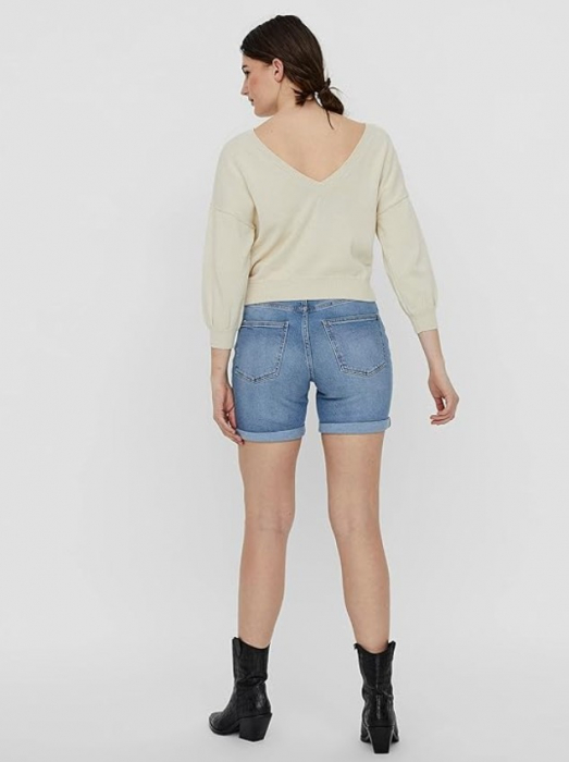 Shorts denim talie înaltă [3]