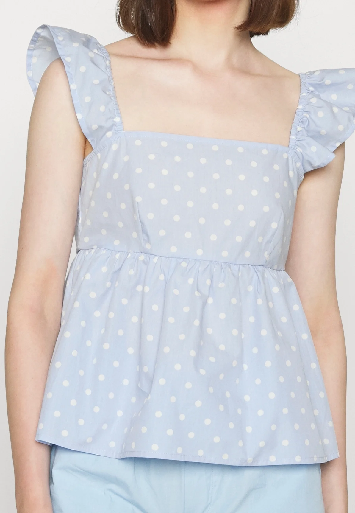 Bluze și cămăși - Bluză damă Vero Moda, albastru cu buline albe