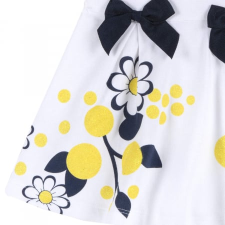 Rochie Chicco albă cu imprimeu galben [2]