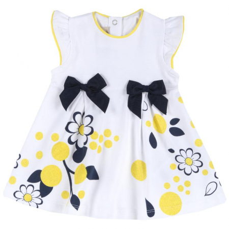CHICCO - Rochie Chicco albă cu imprimeu galben