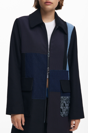 Palton negru patchwork [3]